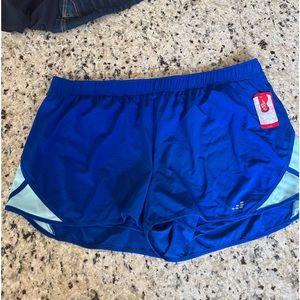 NWT Plus Size 3X Work-Out Exercise Blue Shorts